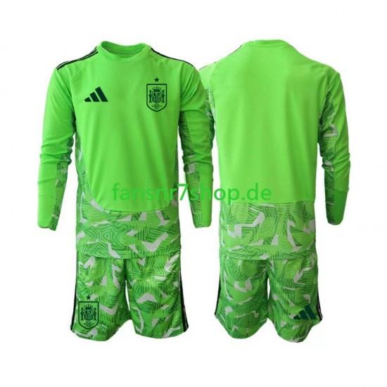 Spanien fußball trikot WM 2026 6th Green color Torhüter Kinder Langarm