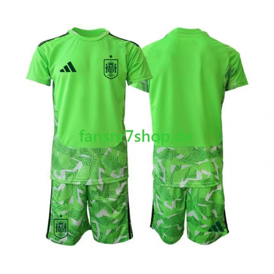 Spanien fußball trikot WM 2026 6th Green color Torhüter Kinder Kurzarm