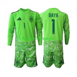 Spanien fußball trikot WM 2026 David Raya 1 6th Green color Torhüter Kinder Langarm