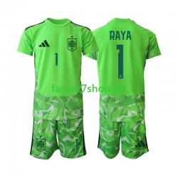 Spanien fußball trikot WM 2026 David Raya 1 6th Green color Torhüter Kinder Kurzarm