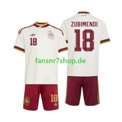 Spanien fußball trikot WM 2026 Martin Zubimendi 18 Kinder Auswärts Kurzarm