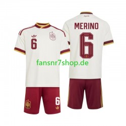Spanien fußball trikot WM 2026 Mikel Merino 6 Kinder Auswärts Kurzarm Spanien fußball trikot WM 2026 Mikel Merino 6 Kinder Auswärts Kurzarm