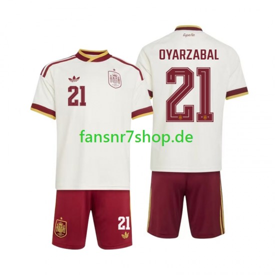 Spanien fußball trikot WM 2026 Mikel Oyarzabal 21 Kinder Auswärts Kurzarm