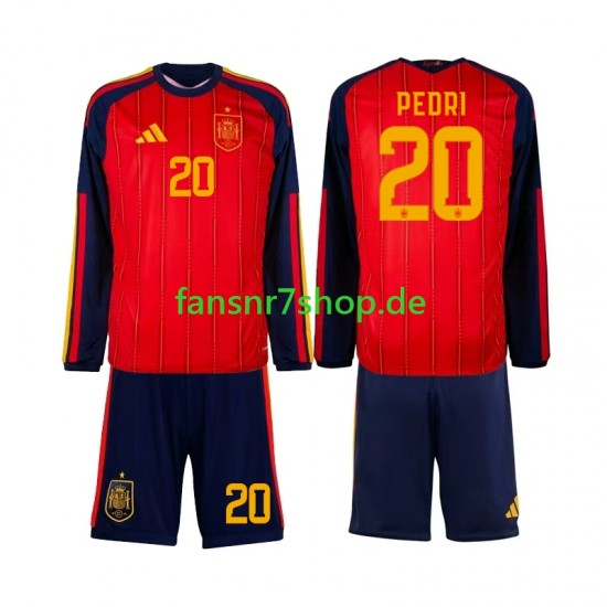 Spanien fußball trikot WM 2026 Pedri 20 Kinder Heim Langarm