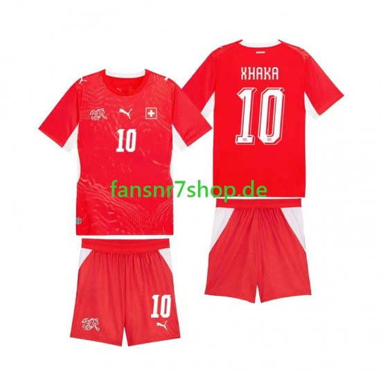 Schweiz fußball trikot WM 2026 Granit Xhaka 10 Kinder Heim Kurzarm