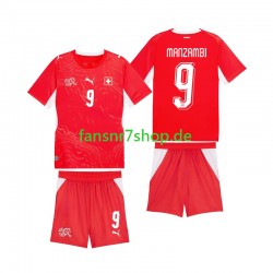 Schweiz fußball trikot WM 2026 Johan Manzambi 9 Kinder Heim Kurzarm
