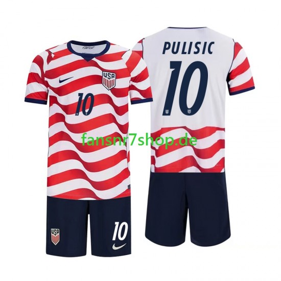 USA fußball trikot WM 2026 Christian Pulisic 10 Kinder Heim Kurzarm