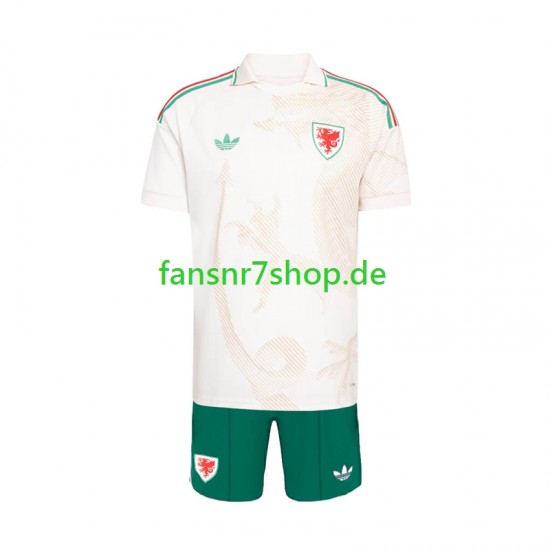 Wales fußball trikot WM 2026 Kinder Auswärts Kurzarm