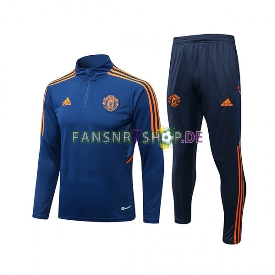 Manchester United Sweatshirts Anzüge Blau 2022-2023 SKU001