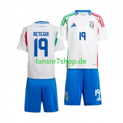 Italien fußball trikot Mateo Retegui 19 Kinder Auswärts 2024 Kurzarm