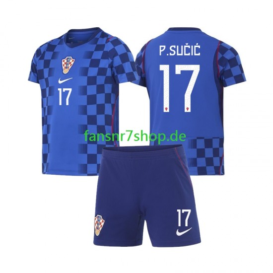 Kroatien fußball trikot WM 2026 Petar Sucic 17 Kinder Auswärts Kurzarm