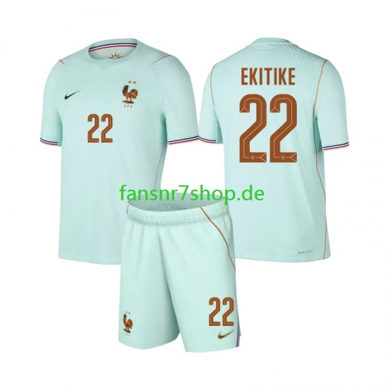 Frankreich fußball trikot WM 2026 Hugo Ekitike 22 Kinder Auswärts Kurzarm