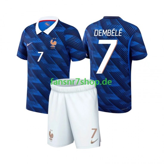 Frankreich fußball trikot WM 2026 Ousmane Dembele 7 Kinder Heim Kurzarm