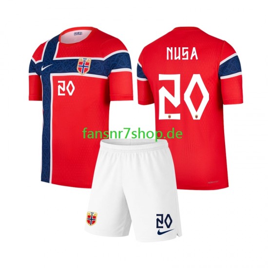 Norwegen fußball trikot WM 2026 Antonio Nusa 20 Kinder Heim Kurzarm Norwegen fußball trikot WM 2026 Antonio Nusa 20 Kinder Heim Kurzarm