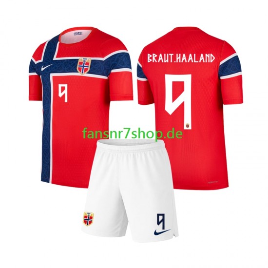 Norwegen fußball trikot WM 2026 Erling Haaland 9 Kinder Heim Kurzarm