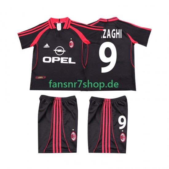 AC Mailand fußball trikot INZAGHI 9 2000 2001 Kinder Ausweich Retro Kurzarm