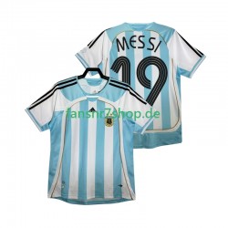 Argentinien fußball trikot MESSI 19 Herren Heim Retro 2006 Kurzarm