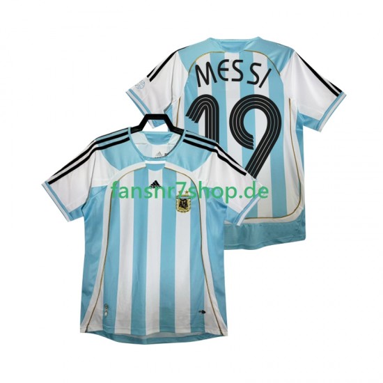 Argentinien fußball trikot MESSI 19 Herren Heim Retro 2006 Kurzarm
