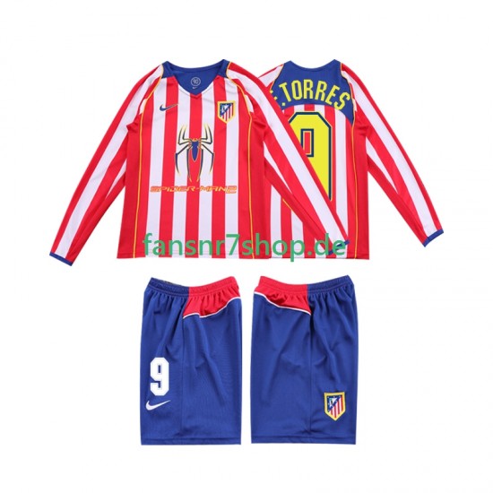 Atlético Madrid fußball trikot F TORRES 9 2005 Kinder Heim Retro 2004 Langarm