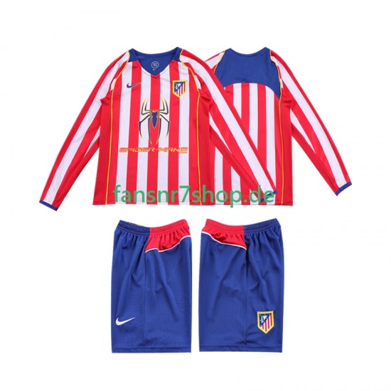 Atlético Madrid fußball trikot 2005 Kinder Heim Retro 2004 Langarm