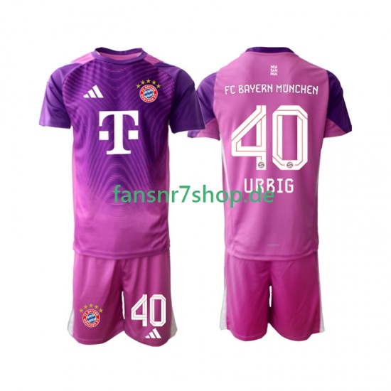 FC Bayern München fußball trikot Jonas Urbig 40 Torhüter Kinder Viertes 2025-2026 Kurzarm