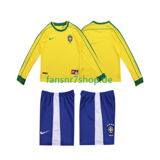 Brasilien fußball trikot 1998 Kinder Heim Retro Langarm Brasilien fußball trikot 1998 Kinder Heim Retro Langarm
