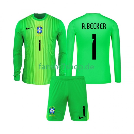 Brasilien fußball trikot Alisson Becker 1 Torhüter Kinder Heim 2026 Langarm Brasilien fußball trikot Alisson Becker 1 Torhüter Kinder Heim 2026 Langarm