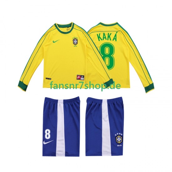 Brasilien fußball trikot KAKA 8 1998 Kinder Heim Retro Langarm Brasilien fußball trikot KAKA 8 1998 Kinder Heim Retro Langarm