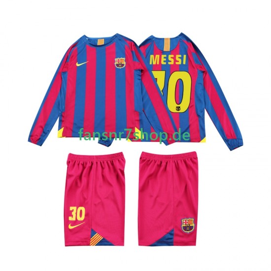 FC Barcelona fußball trikot Lionel Messi 10 2005 Kinder Heim Retro 2006 Langarm