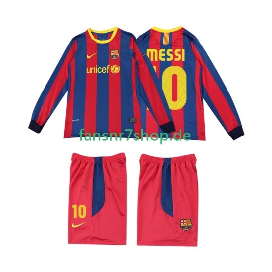 FC Barcelona fußball trikot Lionel Messi 10 Kinder Heim Retro 2011 2010 Langarm
