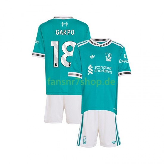 Liverpool fußball trikot Gakpo 18 Kinder Ausweich 2025-2026 Kurzarm