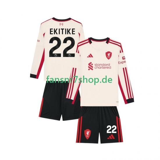 Liverpool fußball trikot Hugo Ekitike 22 Kinder Auswärts 2025-2026 Langarm