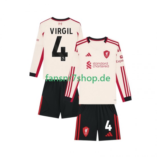 Liverpool fußball trikot Virgil van Dijk 4 Kinder Auswärts 2025-2026 Langarm