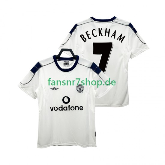 Manchester United fußball trikot BECKHAM 7 2000 2001 Herren Auswärts Retro Kurzarm
