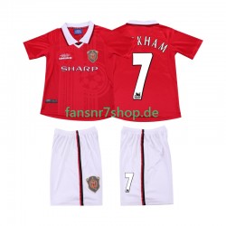 Manchester United fußball trikot BECKHAM 7 2000 Kinder Heim Retro 1999 Kurzarm