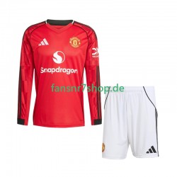 Manchester United fußball trikot Kinder Heim 2025-2026 Langarm