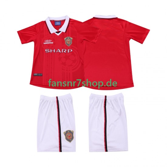 Manchester United fußball trikot 2000 Kinder Heim Retro 1999 Kurzarm