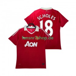Manchester United fußball trikot SCHOLES 18 Herren Heim Retro 2011 2010 Kurzarm
