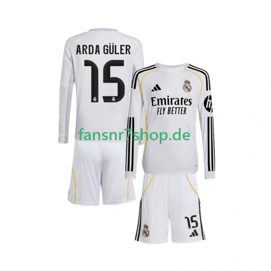 Real Madrid fußball trikot Arda Guler 15 Kinder Heim 2025-2026 Langarm Real Madrid fußball trikot Arda Guler 15 Kinder Heim 2025-2026 Langarm