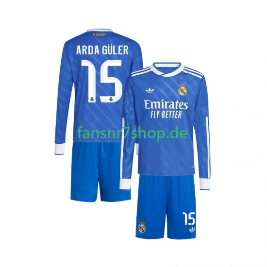 Real Madrid fußball trikot Arda Guler 15 Kinder Ausweich 2025-2026 Langarm