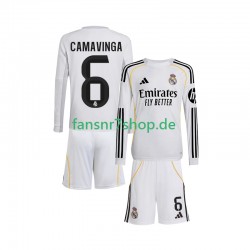 Real Madrid fußball trikot Camavinga 6 Kinder Heim 2025-2026 Langarm