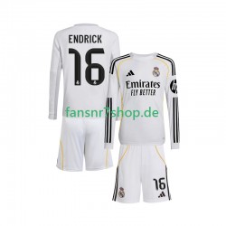 Real Madrid fußball trikot Endrick 16 Kinder Heim 2025-2026 Langarm