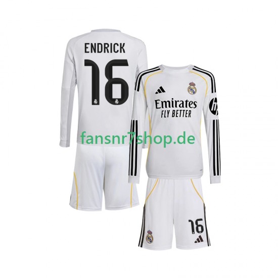 Real Madrid fußball trikot Endrick 16 Kinder Heim 2025-2026 Langarm Real Madrid fußball trikot Endrick 16 Kinder Heim 2025-2026 Langarm