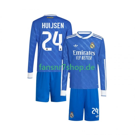 Real Madrid fußball trikot Huijsen 24 Kinder Ausweich 2025-2026 Langarm Real Madrid fußball trikot Huijsen 24 Kinder Ausweich 2025-2026 Langarm