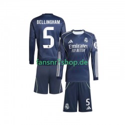 Real Madrid fußball trikot Jude Bellingham 5 Kinder Auswärts 2025-2026 Langarm