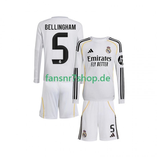 Real Madrid fußball trikot Jude Bellingham 5 Kinder Heim 2025-2026 Langarm Real Madrid fußball trikot Jude Bellingham 5 Kinder Heim 2025-2026 Langarm