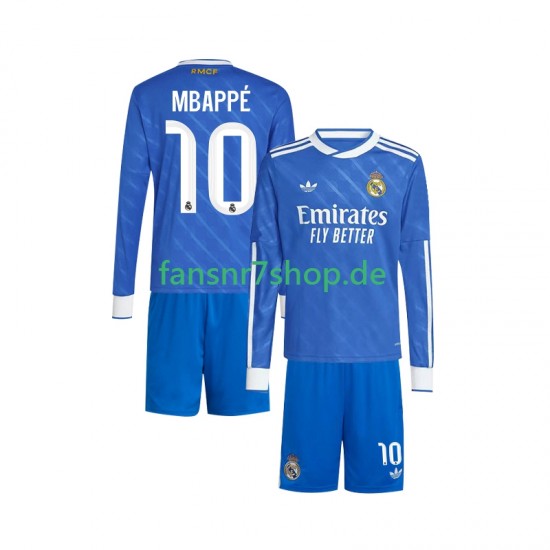 Real Madrid fußball trikot Mbappé Kylian 10 Kinder Ausweich 2025-2026 Langarm