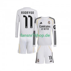 Real Madrid fußball trikot Rodrygo 11 Kinder Heim 2025-2026 Langarm