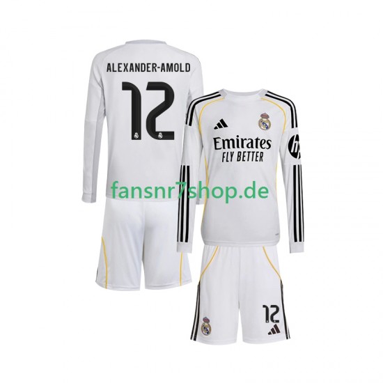 Real Madrid fußball trikot Trent Alexander-Arnold 12 Kinder Heim 2025-2026 Langarm