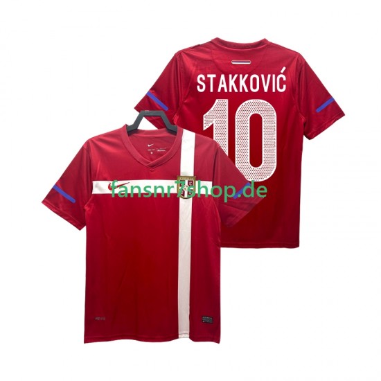 Serbien fußball trikot STAKKOVIC 10 Herren Heim Retro 2010 Kurzarm